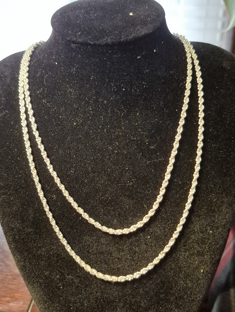 2 SEPERATE NECKLACES They Are Both Made In ITALY 925 Sterling SILVER Rope CHAINS